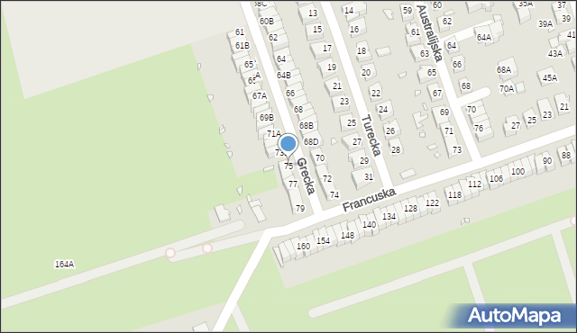 Wrocław, Grecka, 75, mapa Wrocławia