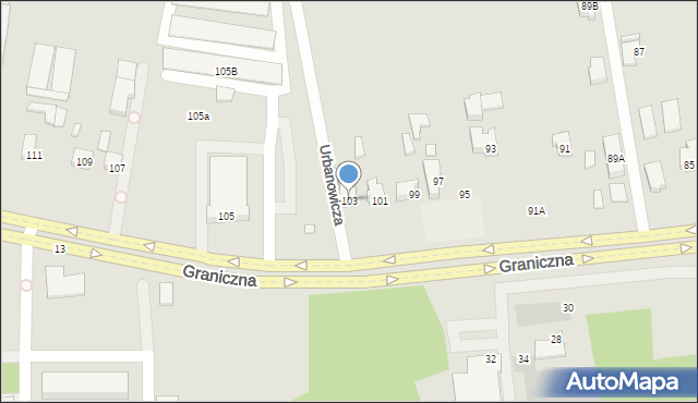 Wrocław, Graniczna, 103, mapa Wrocławia