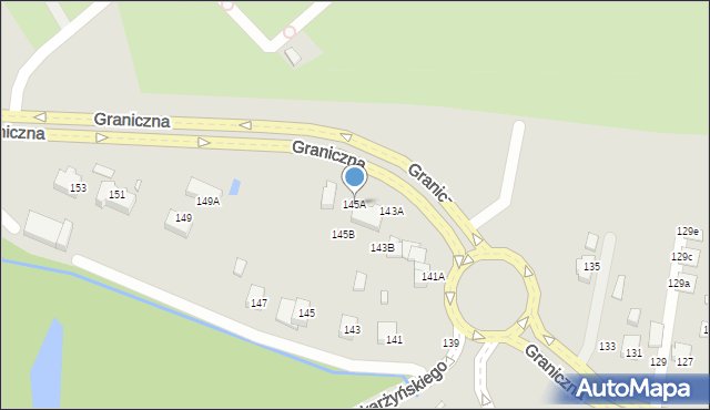 Wrocław, Graniczna, 145A, mapa Wrocławia