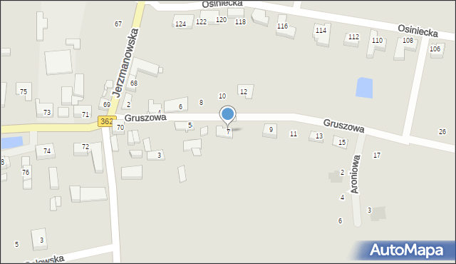 Wrocław, Gruszowa, 7, mapa Wrocławia