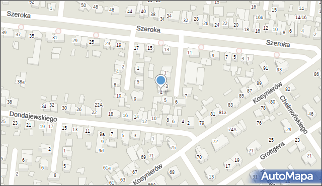 Września, Grudzielskiego Kazimierza, gen., 4, mapa Wrześni