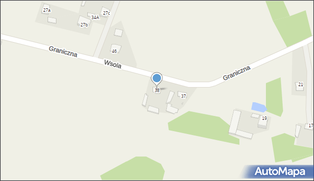 Wsola, Graniczna, 38, mapa Wsola