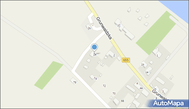 Wydminy, Grunwaldzka, 2a, mapa Wydminy