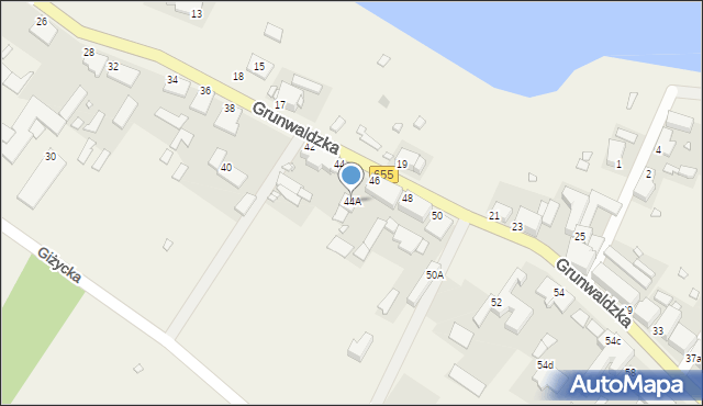 Wydminy, Grunwaldzka, 44A, mapa Wydminy