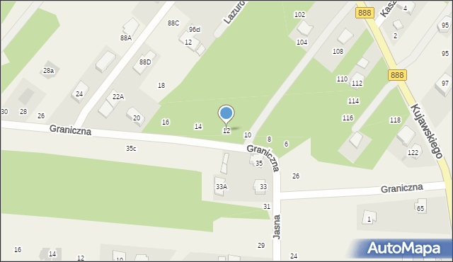 Wyględy, Graniczna, 12, mapa Wyględy