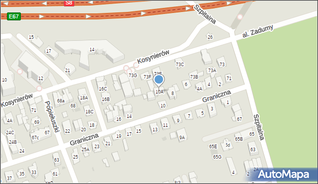 Ząbki, Graniczna, 10A, mapa Ząbki