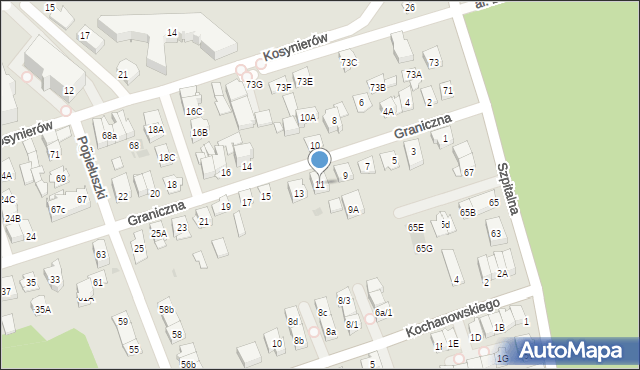 Ząbki, Graniczna, 11, mapa Ząbki