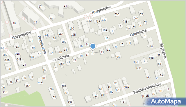 Ząbki, Graniczna, 15, mapa Ząbki