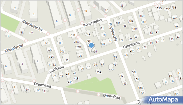 Ząbki, Graniczna, 24A, mapa Ząbki