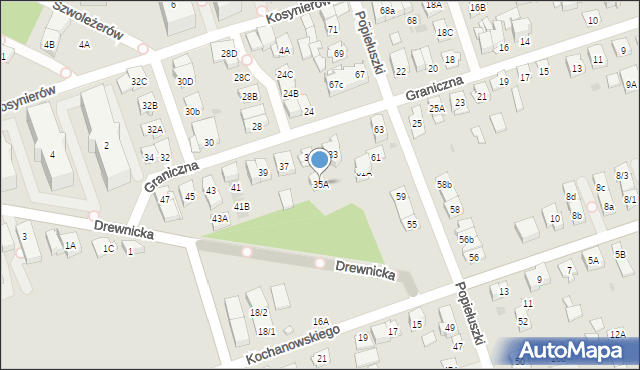 Ząbki, Graniczna, 35A, mapa Ząbki