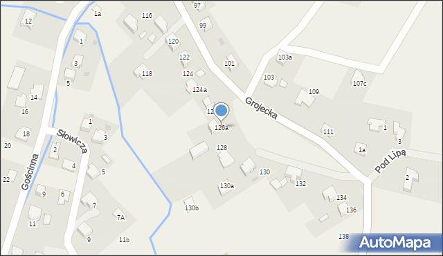 Zaborze, Grojecka, 126a, mapa Zaborze