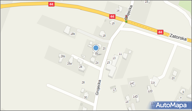 Zaborze, Grojecka, 22a, mapa Zaborze