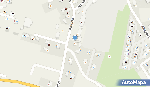 Zaborze, Grojecka, 7a, mapa Zaborze