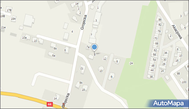 Zaborze, Grojecka, 9, mapa Zaborze