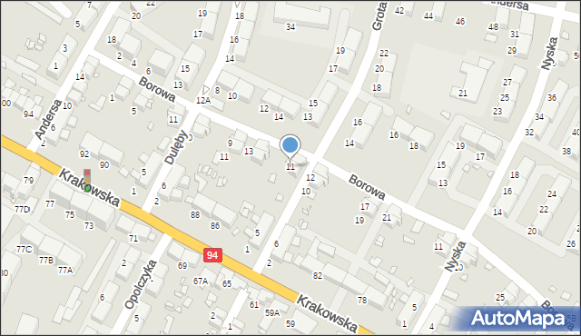 Zabrze, Grota-Roweckiego Stefana, gen., 11, mapa Zabrza