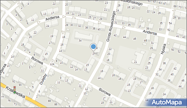 Zabrze, Grota-Roweckiego Stefana, gen., 17, mapa Zabrza