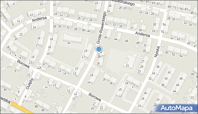 Zabrze, Grota-Roweckiego Stefana, gen., 20, mapa Zabrza