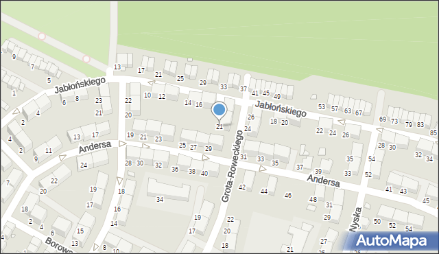 Zabrze, Grota-Roweckiego Stefana, gen., 21, mapa Zabrza
