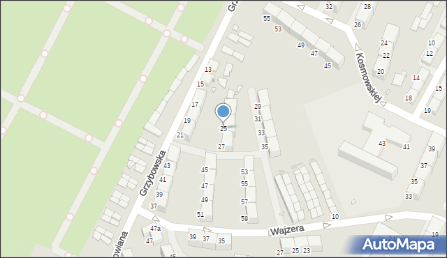 Zabrze, Grzybowska, 25, mapa Zabrza