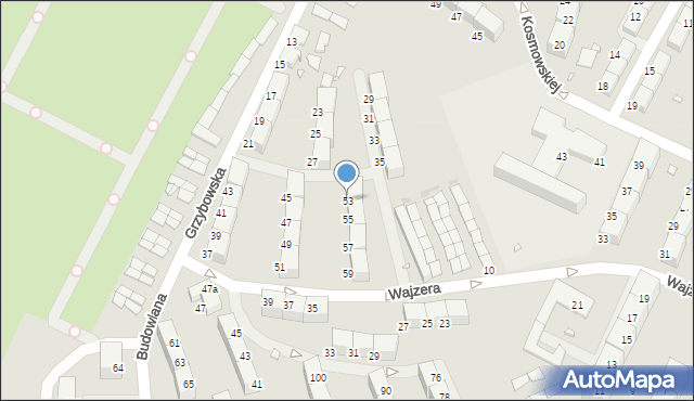 Zabrze, Grzybowska, 53, mapa Zabrza