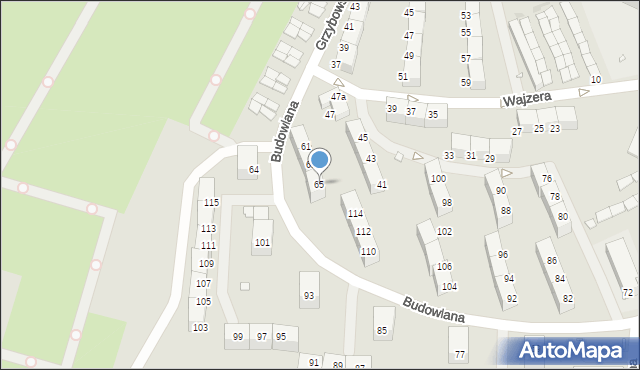 Zabrze, Grzybowska, 65, mapa Zabrza