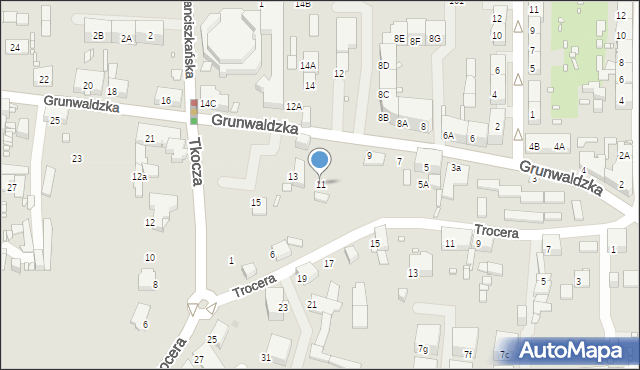 Zabrze, Grunwaldzka, 11, mapa Zabrza