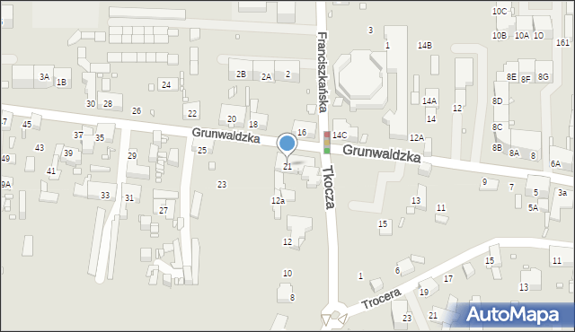 Zabrze, Grunwaldzka, 21, mapa Zabrza