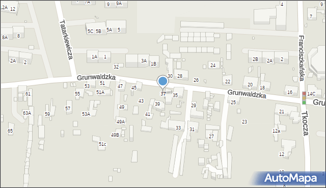 Zabrze, Grunwaldzka, 37, mapa Zabrza