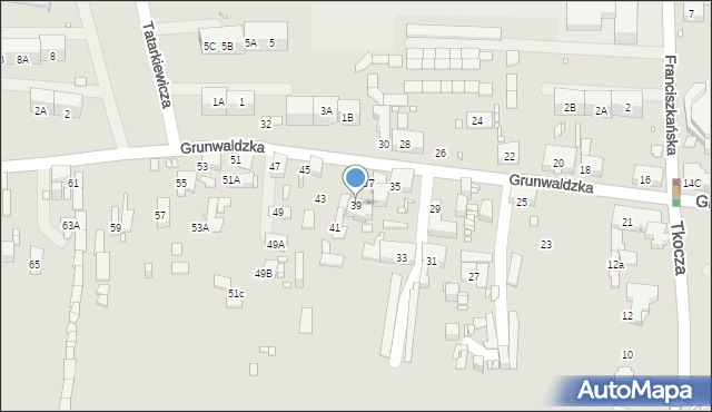 Zabrze, Grunwaldzka, 39, mapa Zabrza
