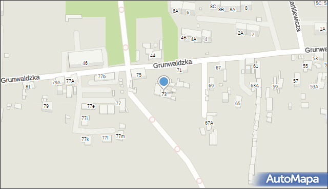 Zabrze, Grunwaldzka, 73, mapa Zabrza