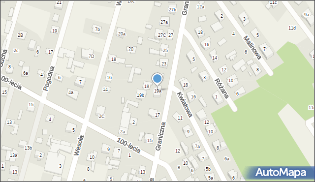 Zagościniec, Graniczna, 19a, mapa Zagościniec