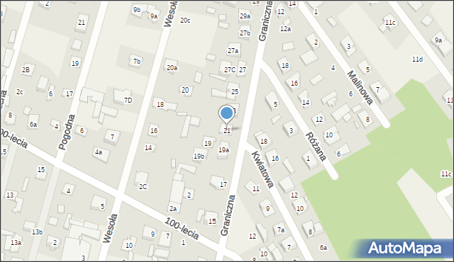 Zagościniec, Graniczna, 21, mapa Zagościniec
