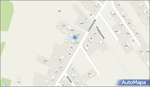 Zagościniec, Graniczna, 63, mapa Zagościniec