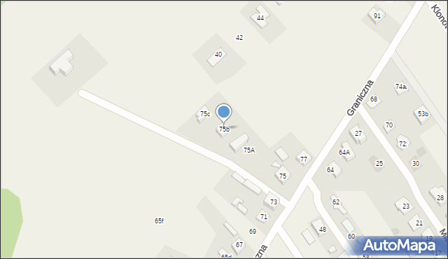 Zagościniec, Graniczna, 75b, mapa Zagościniec