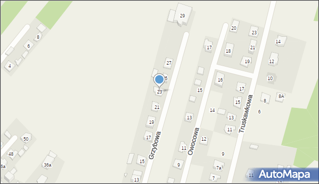 Zagościniec, Grzybowa, 23, mapa Zagościniec