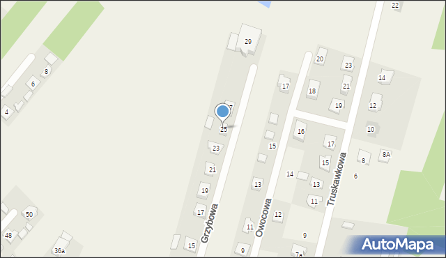 Zagościniec, Grzybowa, 25, mapa Zagościniec