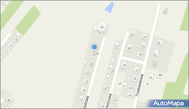 Zagościniec, Grzybowa, 27A, mapa Zagościniec