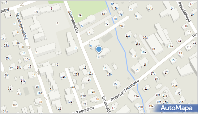 Zakopane, Grunwaldzka, 11, mapa Zakopanego