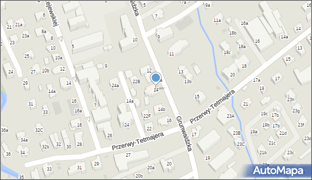 Zakopane, Grunwaldzka, 14, mapa Zakopanego