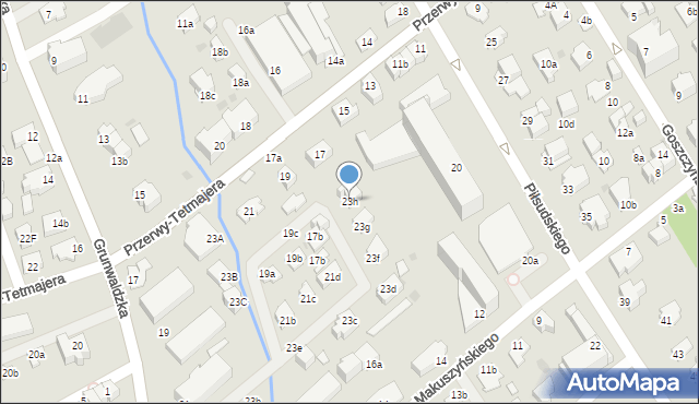 Zakopane, Grunwaldzka, 23h, mapa Zakopanego