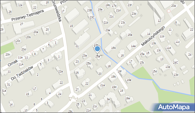 Zakopane, Grunwaldzka, 25a, mapa Zakopanego