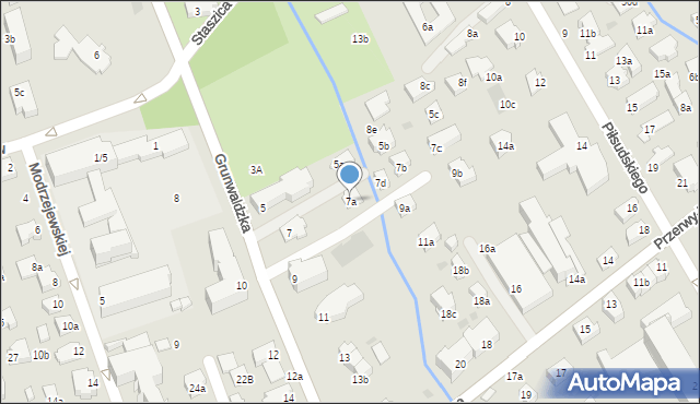 Zakopane, Grunwaldzka, 7a, mapa Zakopanego