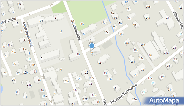 Zakopane, Grunwaldzka, 9, mapa Zakopanego