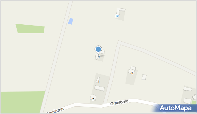 Zakrzewo, Graniczna, 9, mapa Zakrzewo