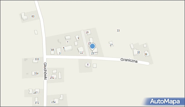 Zalas, Graniczna, 13, mapa Zalas