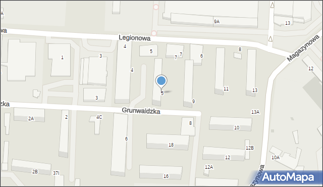 Zambrów, Grunwaldzka, 5, mapa Zambrów