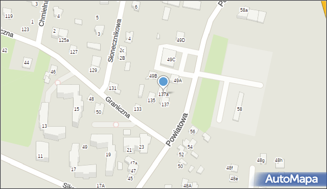 Zamość, Graniczna, 137a, mapa Zamościa