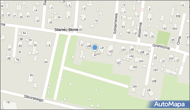 Zamość, Graniczna, 14, mapa Zamościa