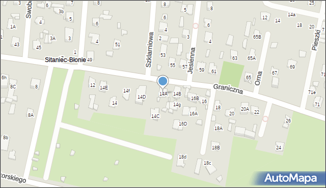 Zamość, Graniczna, 14A, mapa Zamościa