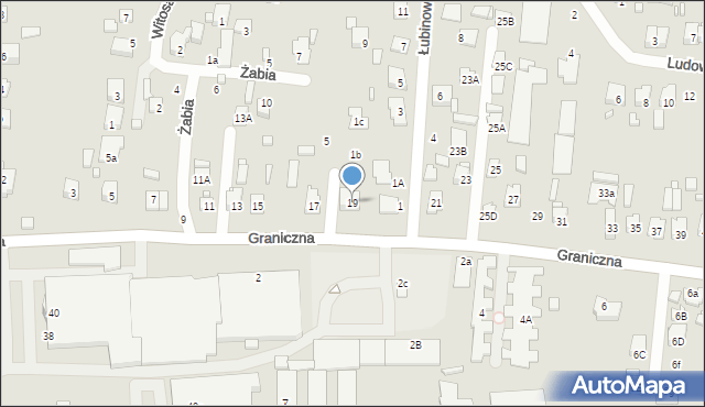 Zamość, Graniczna, 19, mapa Zamościa
